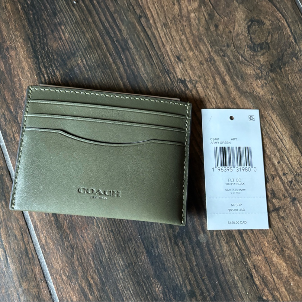 Coach Olive Green Men's card case